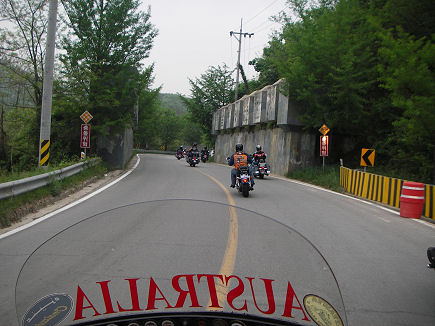 Passing drop down concrete blocks, to close the road during an attack from the North