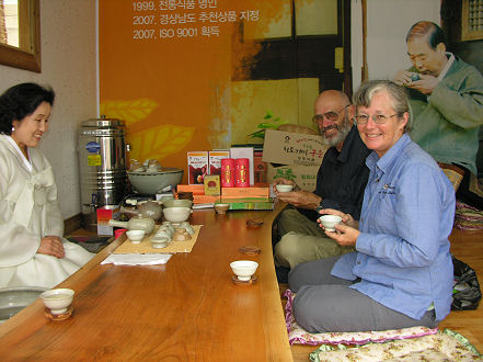 Enjoying a tea ceremony at the tea festival