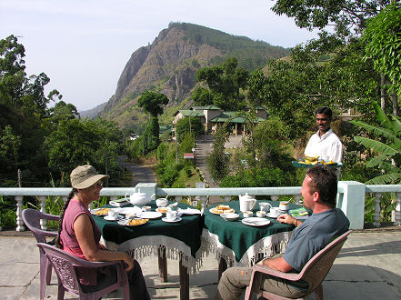 Enjoying breakfast on the terrace for less than the cost of a cup of coffee in Australia