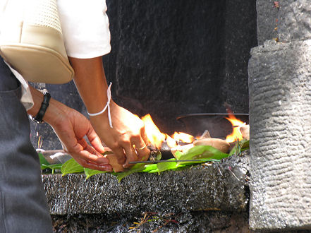 Offering butter candles, Buddhist cave temple