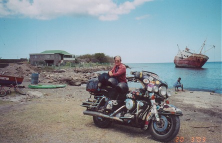 Shipwreck, washed up in a hurricane, many occur each year in this region