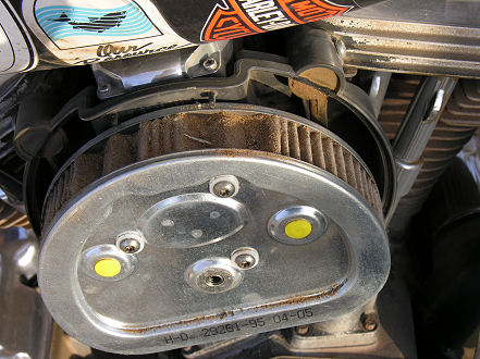 Sand filled the air filter after a dust storm