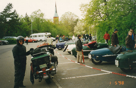 Three wheeler Morgan motorcars run a similar V twin to the H-D