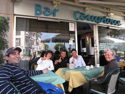 Fellow bikers at Campione, the Italian enclave