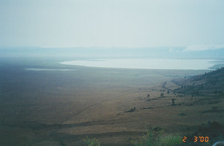 Hazy morning looking down into Ngoro-Ngoro Crater