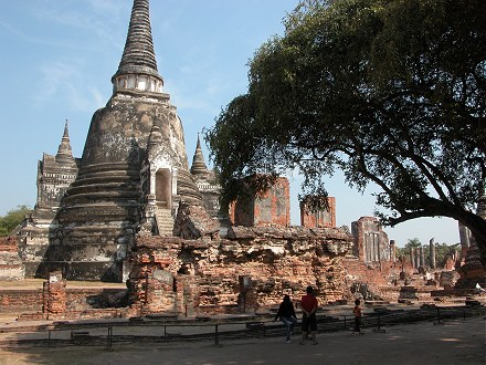 Chedi  at one of Ayuthaya's many temple sites, Thailands original capital