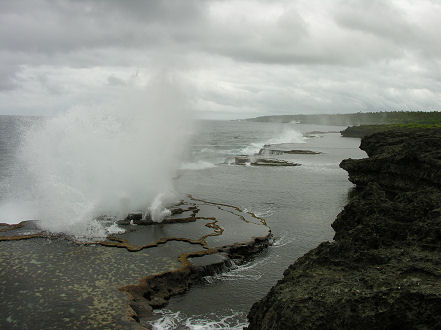 Blowholes along the limestone coast