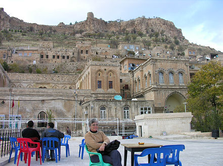 Relaxing with a tea in the historical town of Mardin