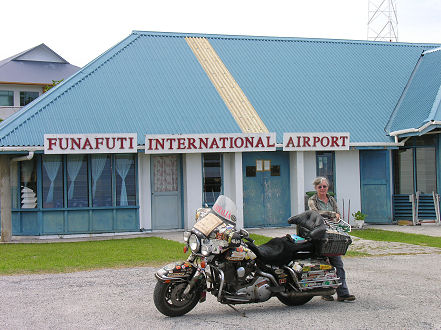 Motorcycle photo on the airstrip apron