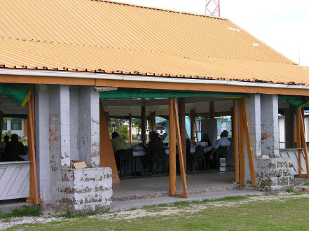 Parliament sitting in their open air building