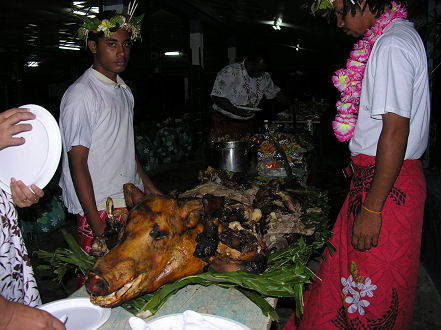 Fatele, celebration dinner with whole roast pork