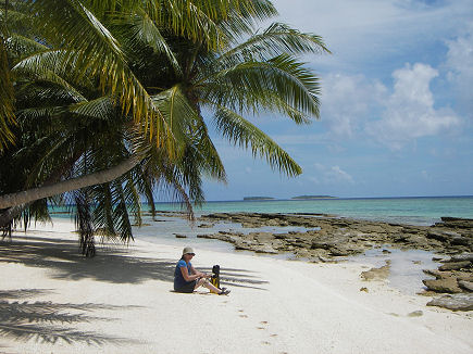 Relaxing on a tropical island beach