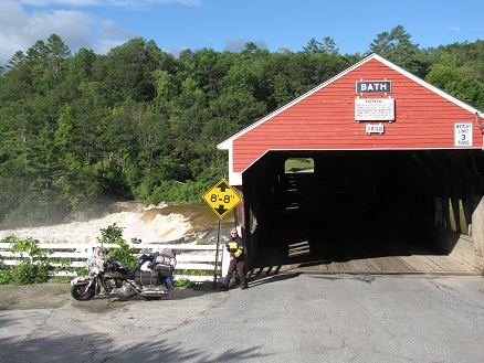 Flooding under the covered bridge in Bath