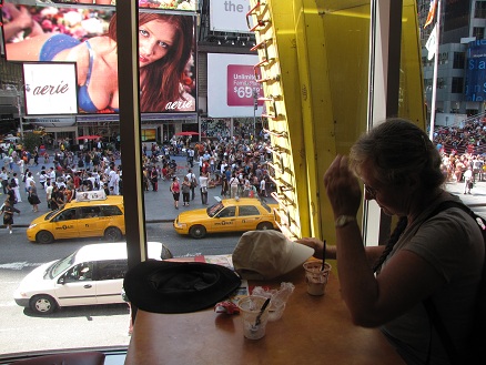 Coffee at McDonalds overlooking Time Square