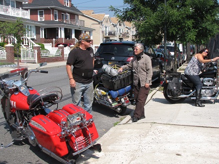 Freddie and his
          red DNA motorcycle