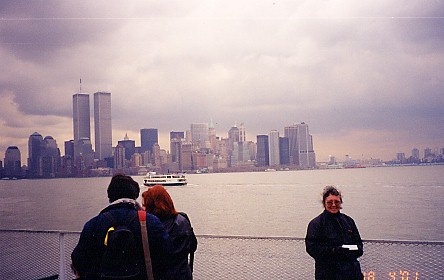 New York skyline from the Statue of Liberty boat