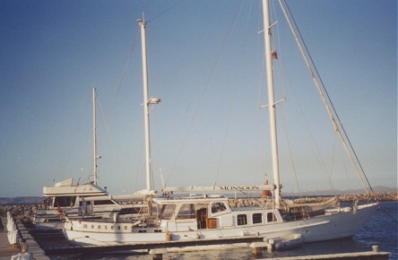 The dream yacht, Monsoon, we hoped to get a lift on to Trinidad and Tobago