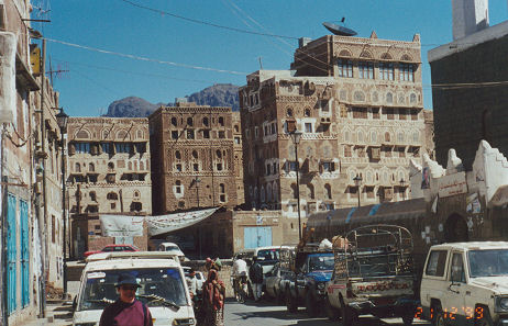 Beautiful painted stone buildings, Sana