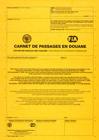 Carnet de Passages en Douane.