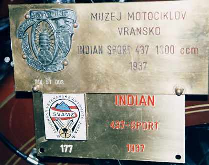Indian brass plate on 37 Indian