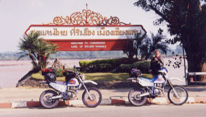 German lady motorcycle adventurer Kerstin Hassman and I traded road stories and shared some perfect roads near the Golden Triangle.