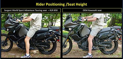 Review - Sargent World Sport Adventure Touring Seat Kawasaki KLR650 1991-2017-x-rider-position-seat-height