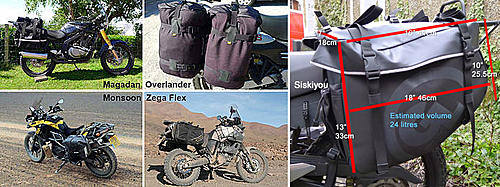 Comparison: Adv Spec Magadan; Enduristan Monsoon, Kriega Overlander, GL Siskiyou-fivepans.jpg