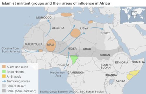 Islamist activity in the Sahara in relation to travel security-bbbc.gif