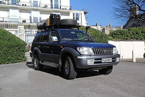 Expedition-ready Toyota Land Cruiser 95 (Colorado/Prado) for sale in UK-front-right.jpg