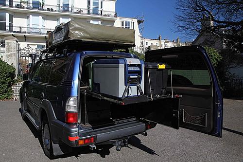 Expedition-ready Toyota Land Cruiser 95 (Colorado/Prado) for sale in UK-fridge-slider-out.jpg