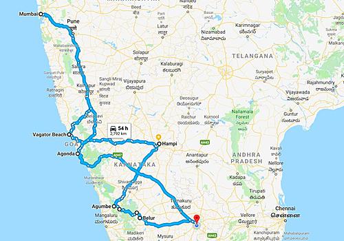 A month long ride through South India-route.jpg