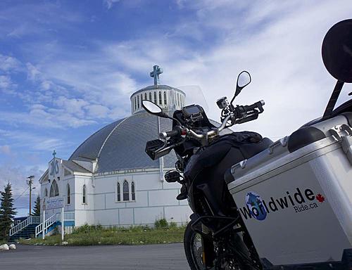 Finding Freedom...World Wide Ride-f800gs-and-igloo-church-inuvik.jpg