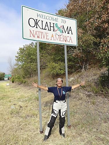 Finding Freedom...World Wide Ride-sara-at-welcome-to-oklahoma.jpg