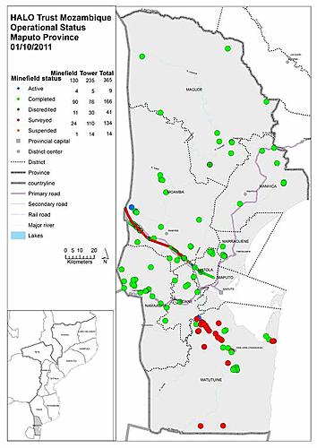 Map of minefields in Africa-a4-maputo-status-01102011.jpg