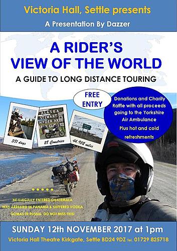 Sun 12th Nov. Settle, N. Yorks. Talk on long distance m/c touring (Supporting YAA)-23432399_1131362456996617_1496586755_o.jpg