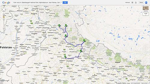 North West India & Kashmir Mar 1st 2014-10th April-route2.jpg