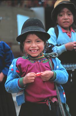 Ecuador girl with candy.