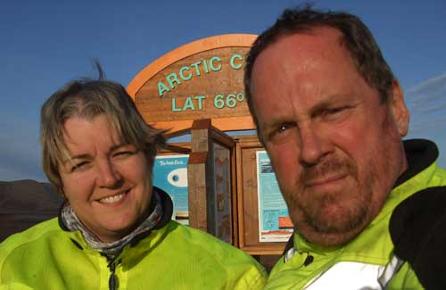 Karen and Kevan at the Arctic Circle