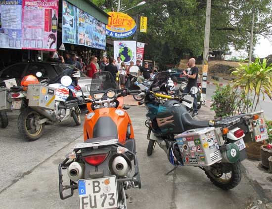 Motorbikes from around the world were on display from the Rider’s Corner to nearly the Kafe hangout of watchers drawing plenty of attention.