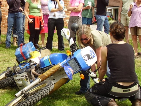 Tiffany's 'lift the bike' seminar was also popular, and not just with the women!