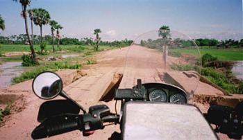 Cambodian bridge - mind the gap!