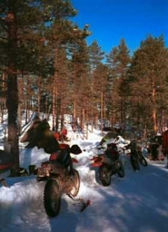 bikes parked against a snowbank