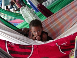 Hammocks are the normal sleeping arrangement.