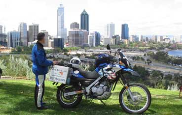 Didier Martin and bike in Perth.