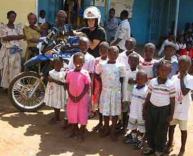 Didier and new friends in Kamengo.