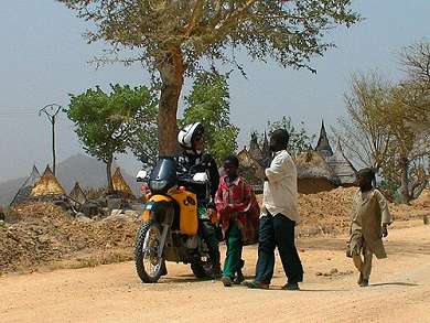 Pierre with kids in Cameroon.