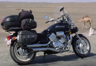 Dead bike in the Pakistan desert.