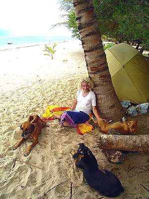 Merritt and fans on the beaches in Kenya.