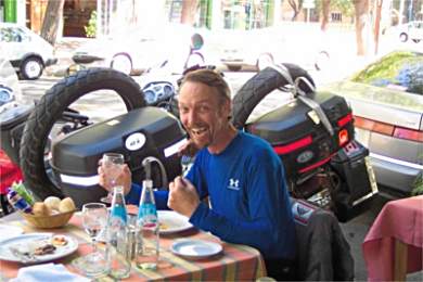 David enjoying a steak in Mendoz, Argentina.