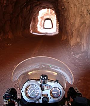 A tunnel cuts through the mountains near Tupiza.